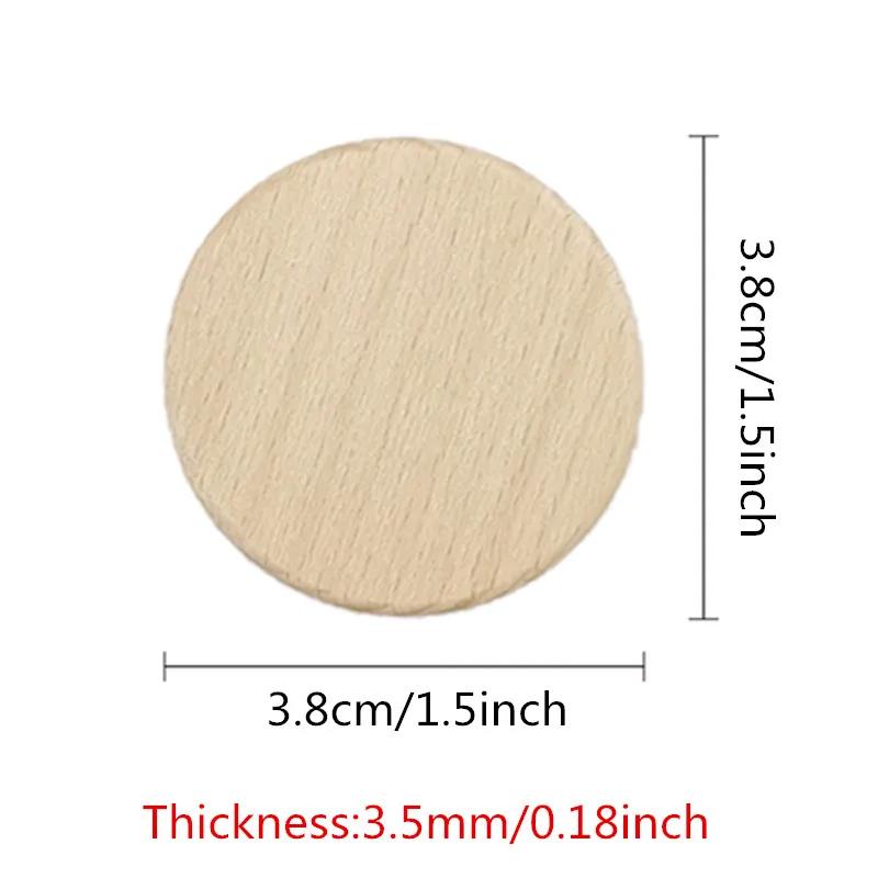

10/20/50/100pcs 3.8cm Unfinished Round Wood Slices Wooden Discs Wood Circles for Crafts DIY Art Crafts Christmas Decorations 10pcs