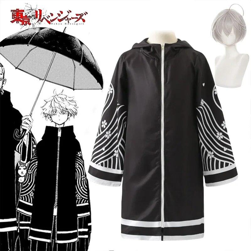 

Senju Cosplay Costume Аніме Tokyo Revengers Senju Kawaragu Cosplay Clothes Wig Trench Cloak Uniform Halloween Costumes Men Women XXXL-(Costume+Wig)