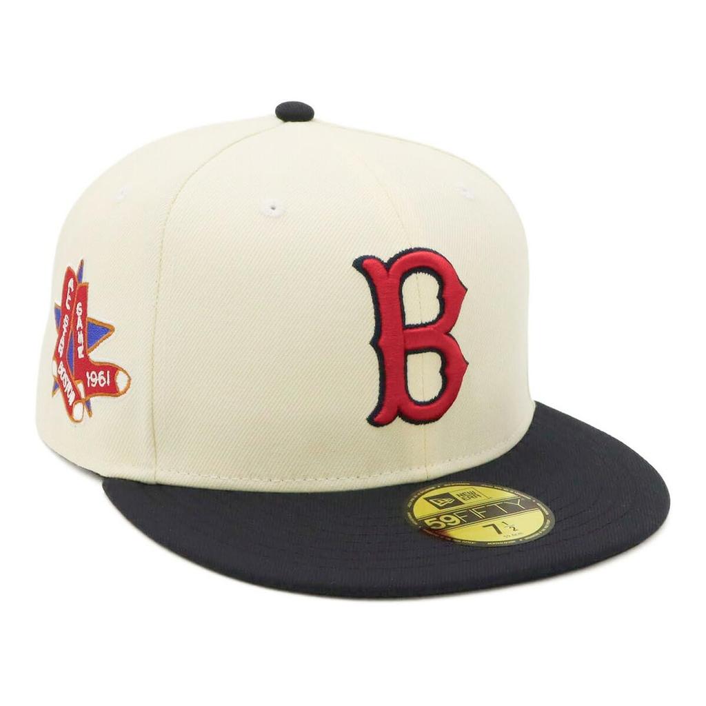 New Era 59FIFTY Cap MLB Boston Red Sox BOS Side Patch ONSPOTZ Exclusive and Gokyu Fifty 5950 Side Patch Straight Flat Visor Fashion Trends Popular