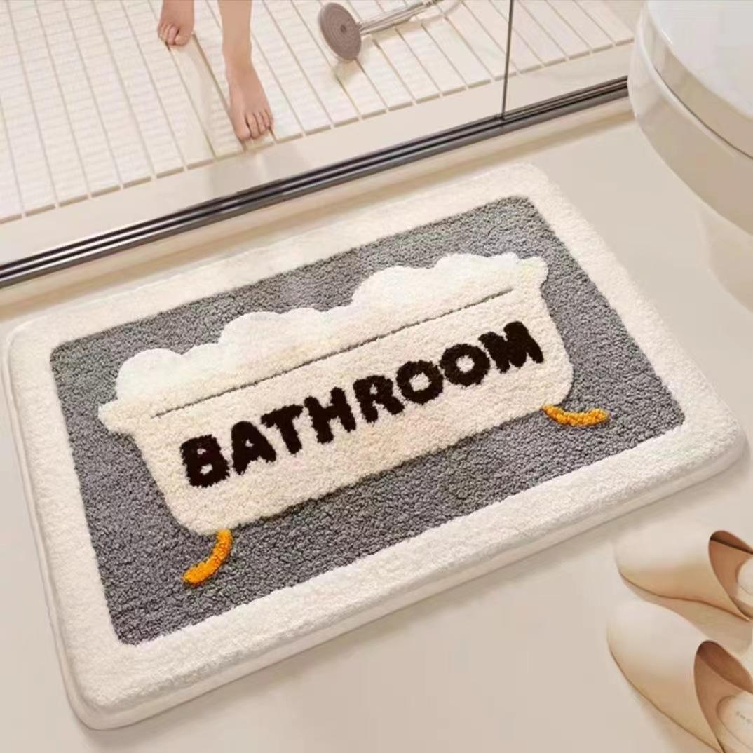 

Fresh and Simple Faux Cashmere Bathroom Toilet Doorway Absorbent Non-slip Carpet 400MMx600MM сірий колір