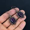 Amethyst Earrings, 999 Copper Wire Wrapped Gemstone Jewelry, Handmade Earrings Amazing Jewelry, Gift For Her
