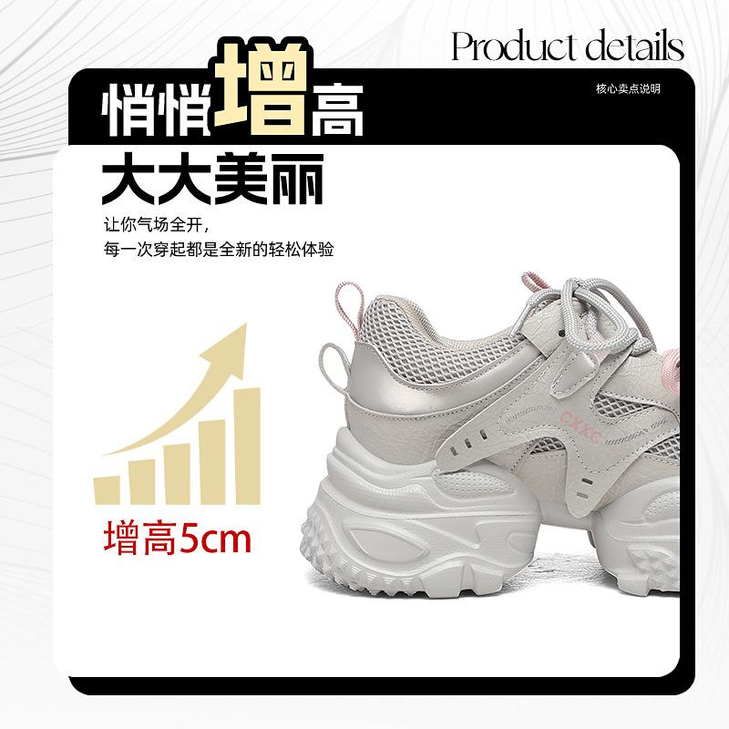 Shoes Autumn and winter thick soles increase height Small versatile and comfortable sports and leisure dad women's shoes