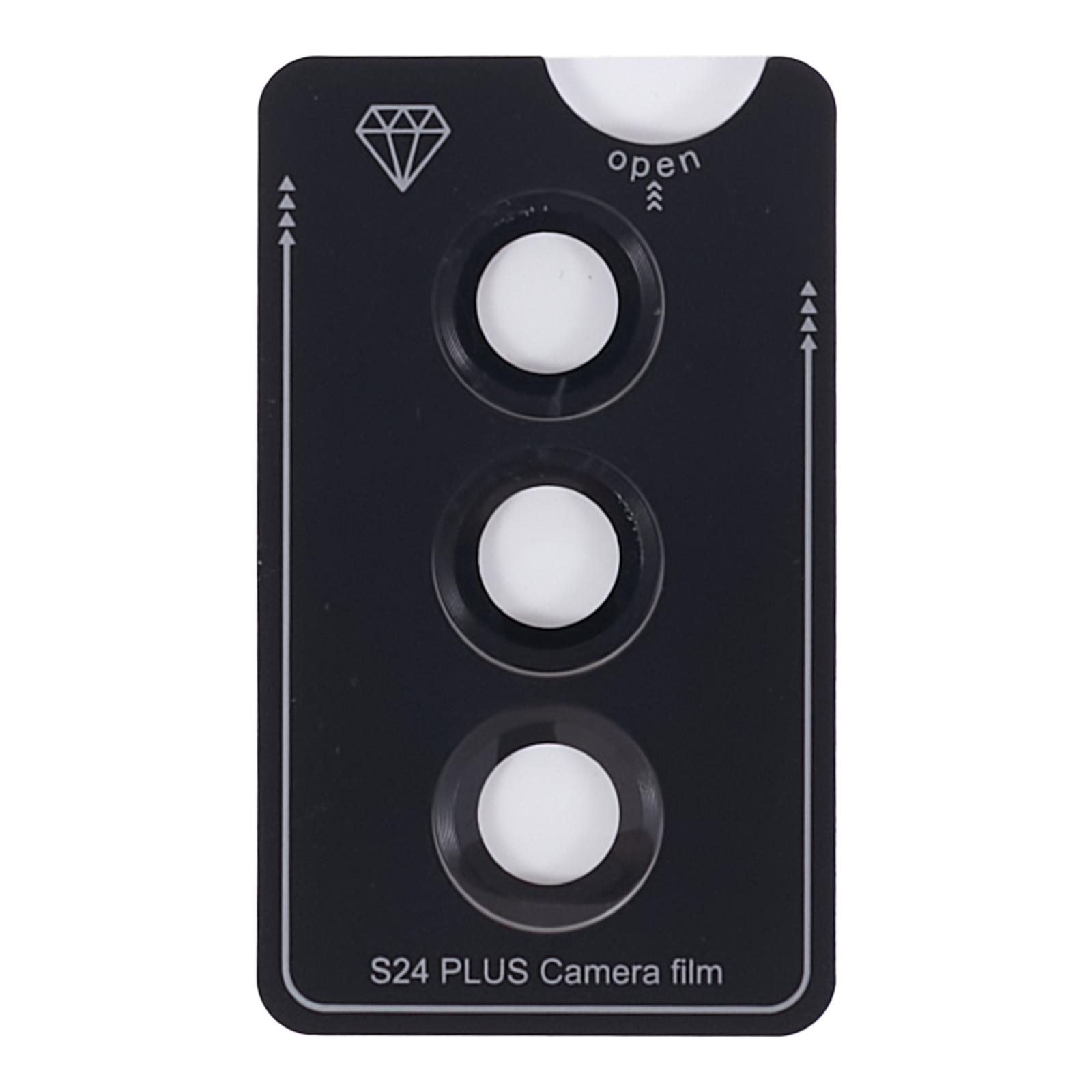 

For Samsung Galaxy S24+ 1 Set Camera Lens Protector Metal+Tempered Glass Film Grey