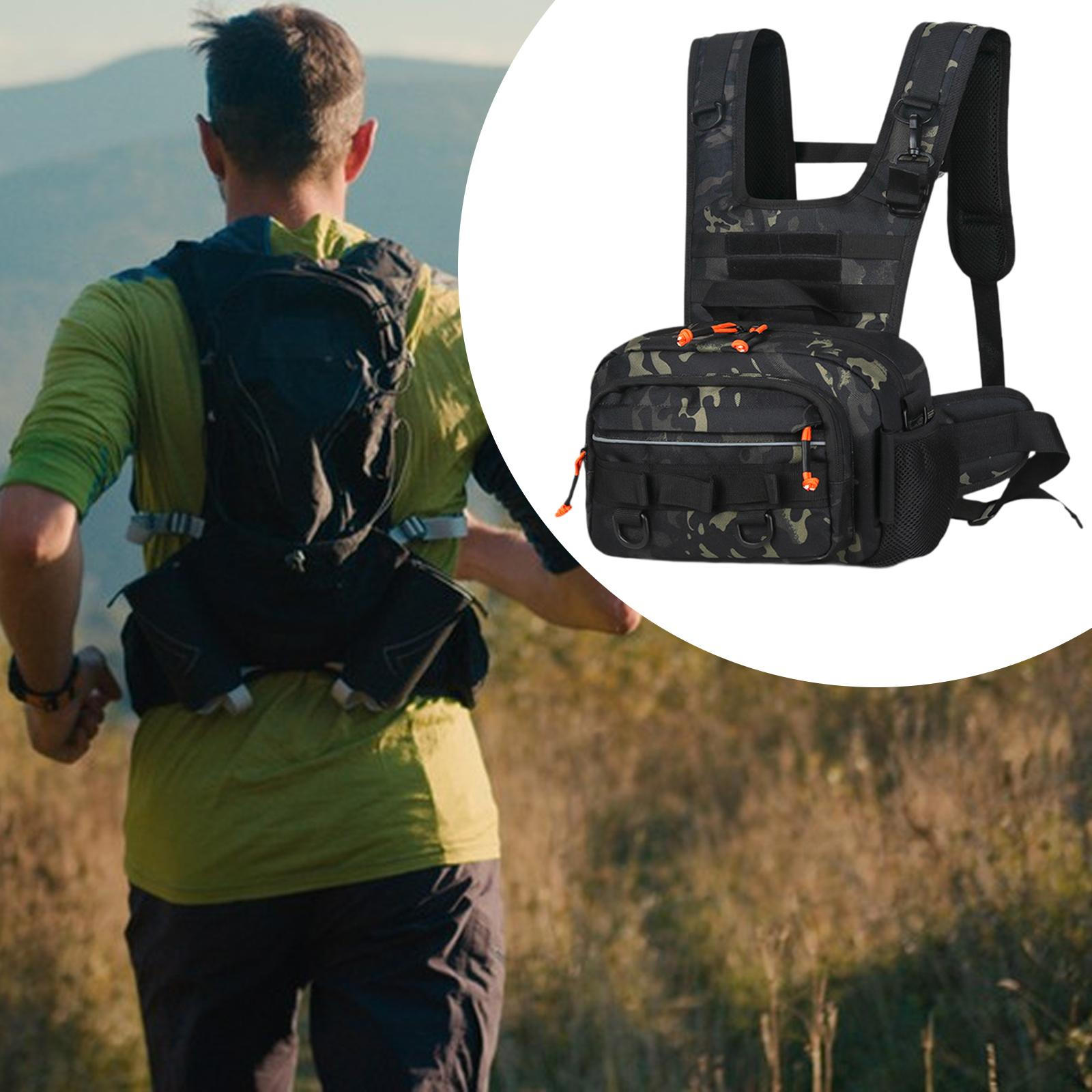 

Men Outdoor Chest Bag Zipper Organizer Pack for Running Hiking Workout Style E