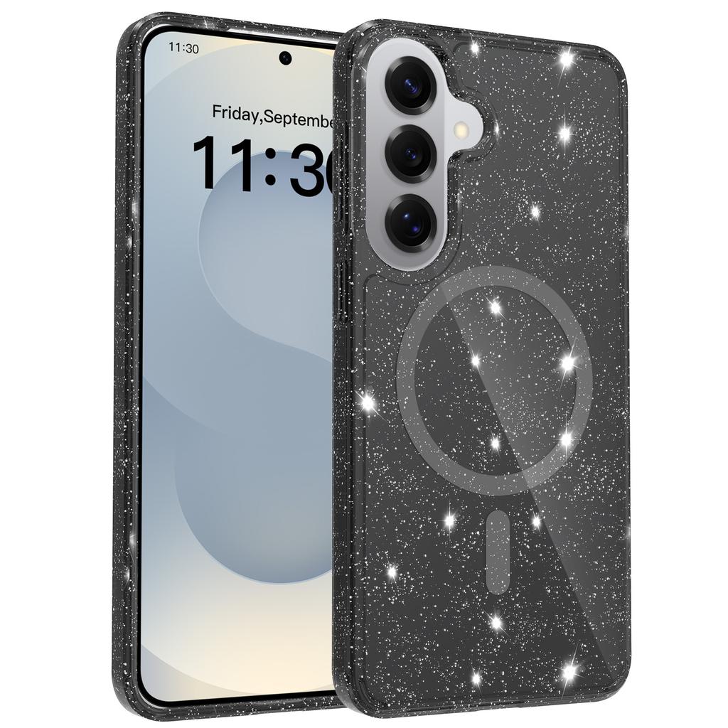 Dla Samsung Galaxy S26+ Magnetyczne Etui Błyszczący Design TPU PC PET Odporne na Upadki Pokrowiec na Telefon