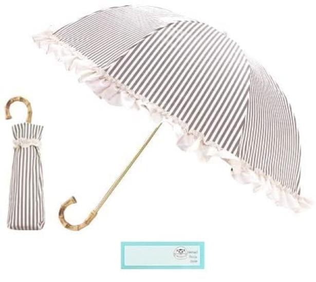 Pink Trick Folding UV Light Ruffle Gray Set Name Umbrella, Two-Tier, Foldable, Lightweight, Sun/Rain/Windproof, 50cm, Protection, 100% Blocking,