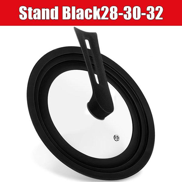 Silicone Universal Pan Lid with Standing Handle Kitchen Pot Skillet Frying Pan Cover Cookware Tempered Glass Replacement Pan Lid