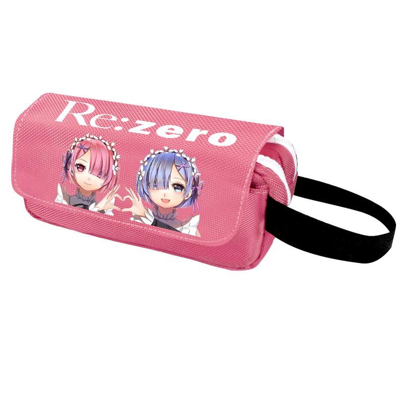 Anime Pencil Case Large Capacity Double Zipper Canvas Organizer Students