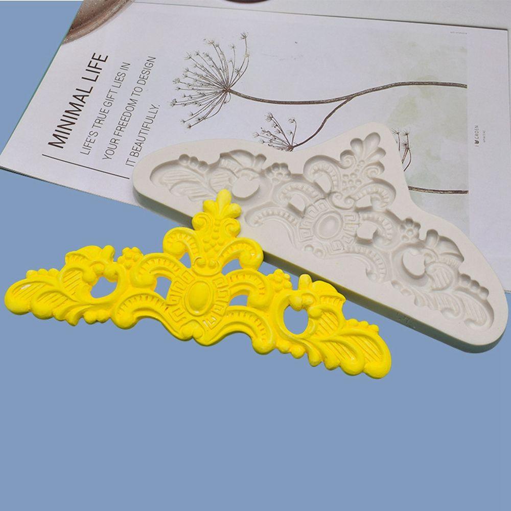 Cupcake Topper Baking Tool for Cake Crown Mold Baroque Relief Mould Cake Decorations Fondant Mold