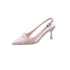 Pointed Toe Shallow Mouth High Heels Fairy Summer New Baotou Bow Back Empty Anti-slip Wear-resistant Stiletto Sandals
