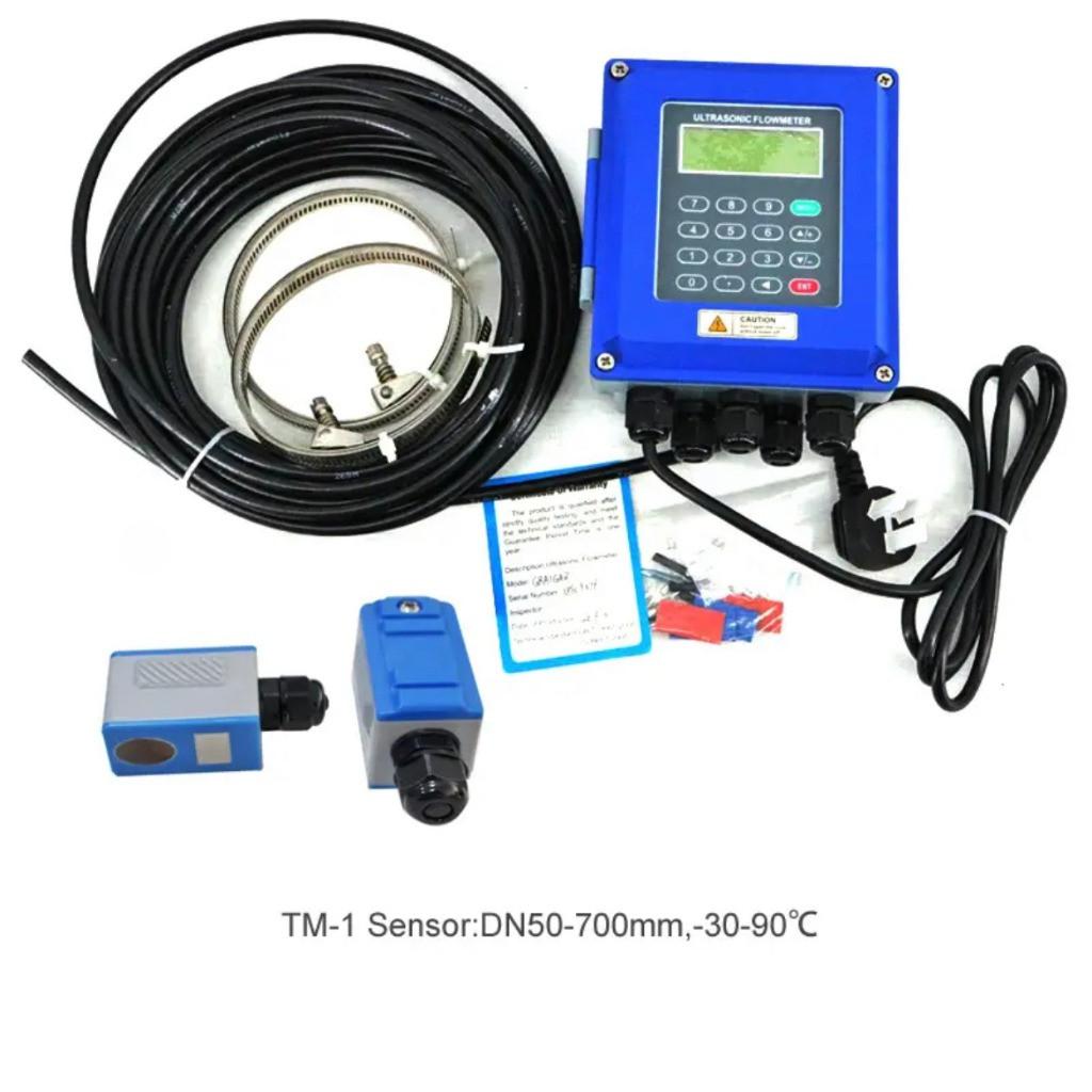 TUF-2000B Portable Digital Water Liquid Flow Meter Wall Mounted Clamp On Ultrasonic Flowmeter