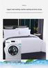 Washed Cotton 4-Piece White Bedding Set for Hotels and Guesthouses, Fitted Sheet Style