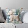 Linen Tartan Stitched Westie Throw Cushions & Pillows Without Core