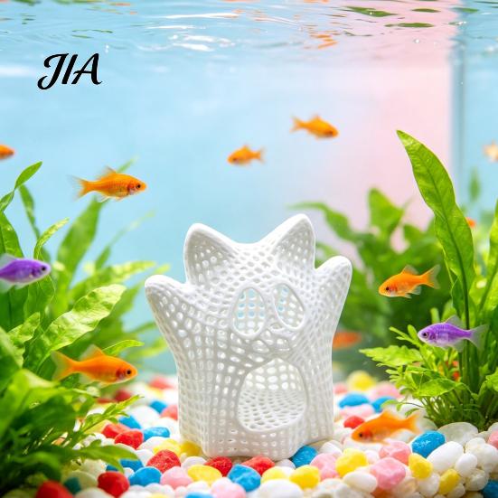 Dark Style Fish Tank Decor Halloween Aquarium Hideout, Floating Bat Betta Hammock, Ghost Hide Cave And Resting Spot, Decoration for Shrimp Small