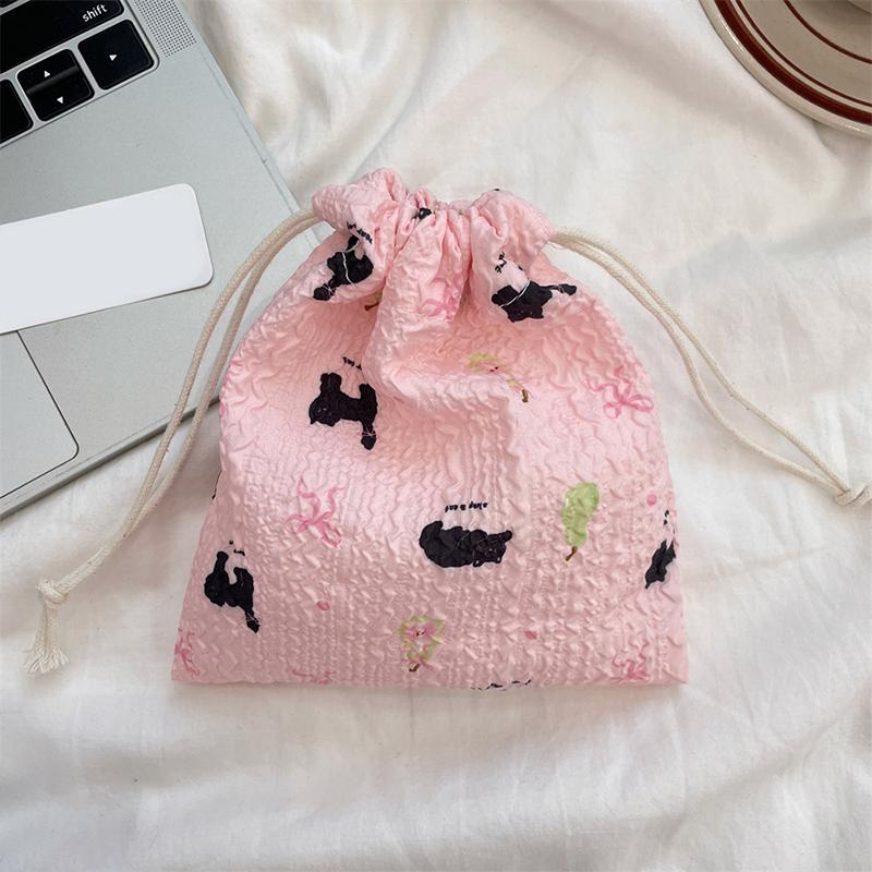 1PC Drawstring Sundry Storage Bag Cartoon Drawstring Bag Bear Multi-Functional Cloth Bag Dustproof Portable Organiser Multi-Style