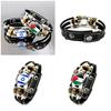 Israeli Palestinian Leather Bracelet European And American Punk Style Multilayered Beaded Bracelet