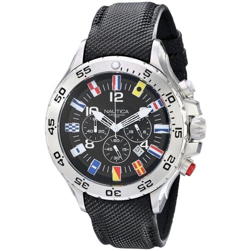 

Nautica Men s N16553G NST Chronograph Flag Black Dial Watch