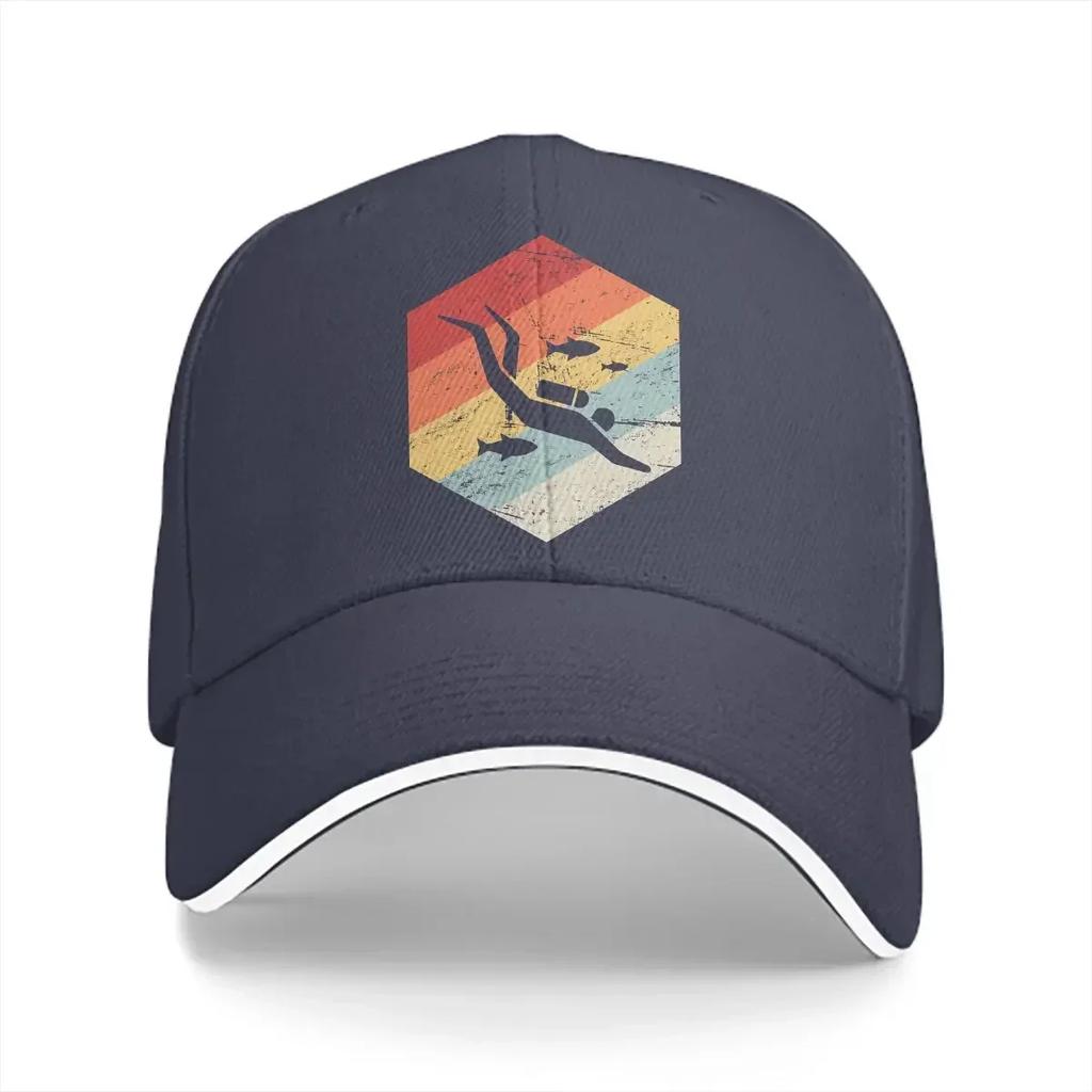 Diving Dive Multicolor Hat Peaked Unisexs Cap Retro s Scuba Diver Personalized Visor Protection Hats