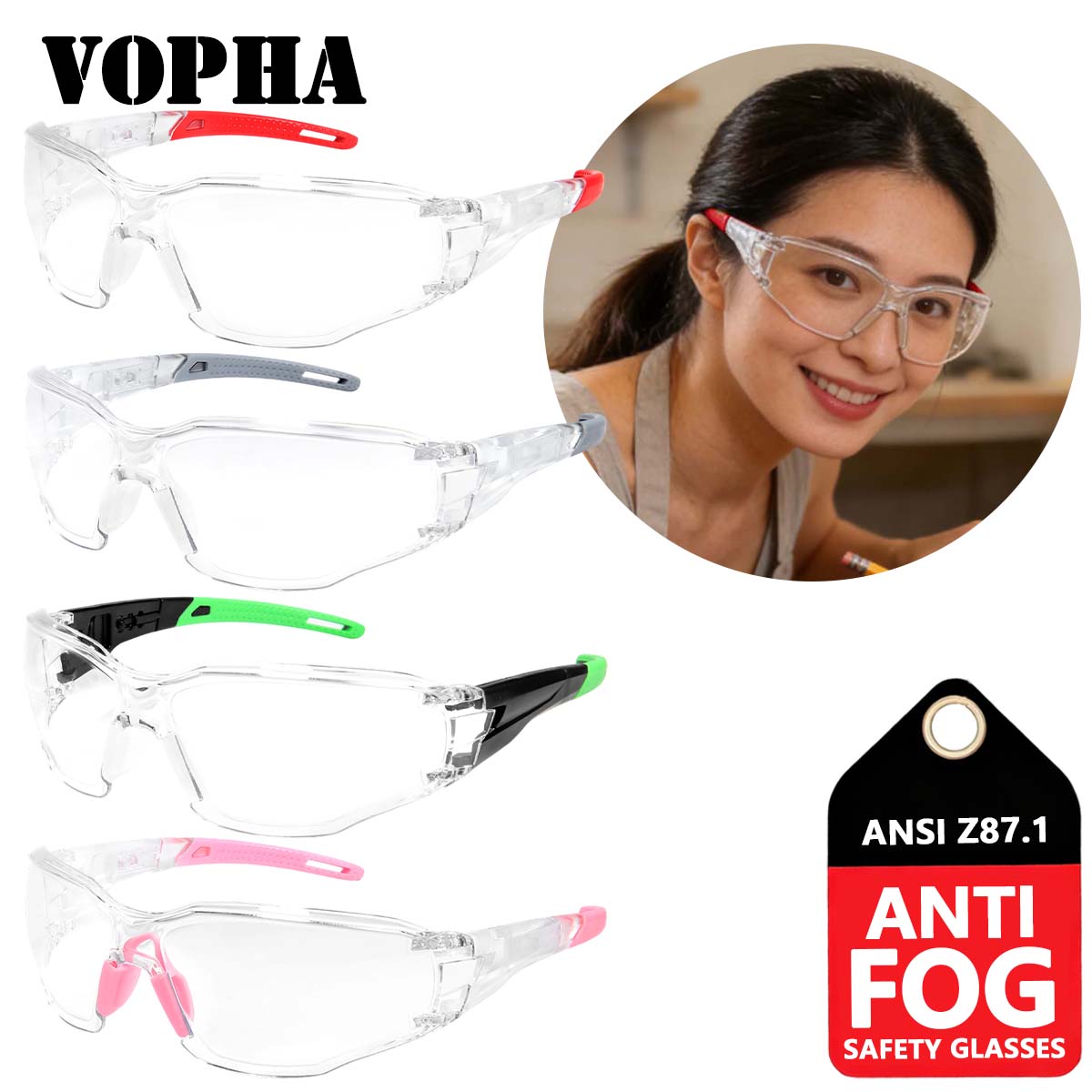 

Регулируемые защитные очки для мужчин и женщин, с защитой от запотевания, блокировкой синего света, прозрачными линзами, защита глаз, модель HM12