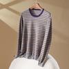 Women's Striped Knit Pullover: Round Neck, Long Sleeve Sweater for Autumn 2026