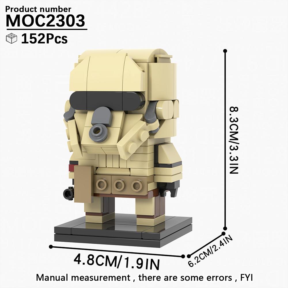 MOOXI Modellserie BrickHeadsed Set MOC Steine Actionfigur Modell Erwachsene Bausteine Kinderspielzeug für Kinder Geschenk