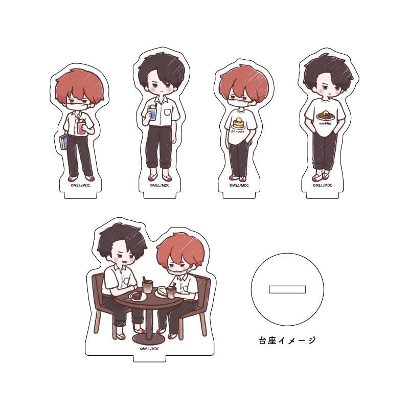 

Anime Boys Want to Fall in 01 Art Acrylic Petit Stand Box of 5 “Mask Don’t Love” [Graph Illustration]