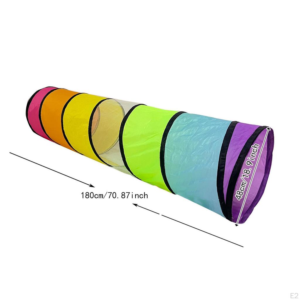 Kids Play Tunnel with Mesh Window Developmental Activity Toy Multicolored Crawl through for