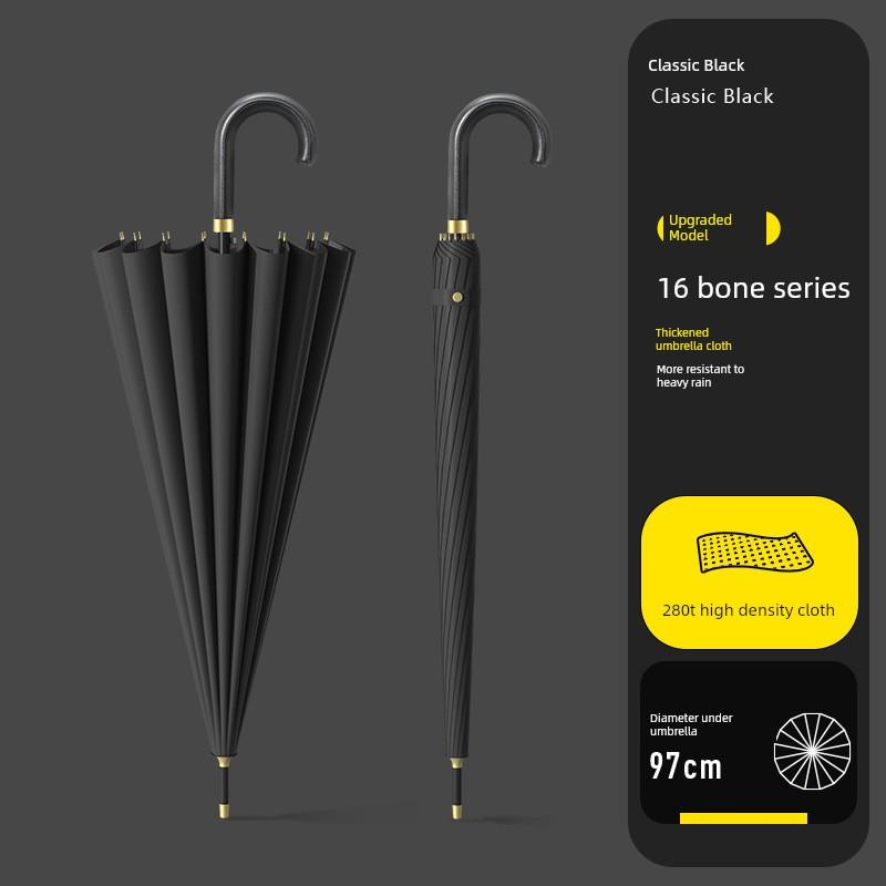 Super Strong Sun Protection Umbrella, Large 24-Rib Curved Hook Long Handle Umbrella for Men, Extra Large Size, Home Use, Thickened, Reinforced