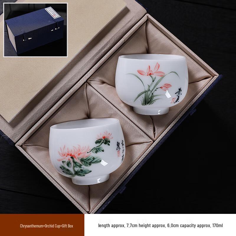 SX Ice Jade Ceramic Teacup Pair