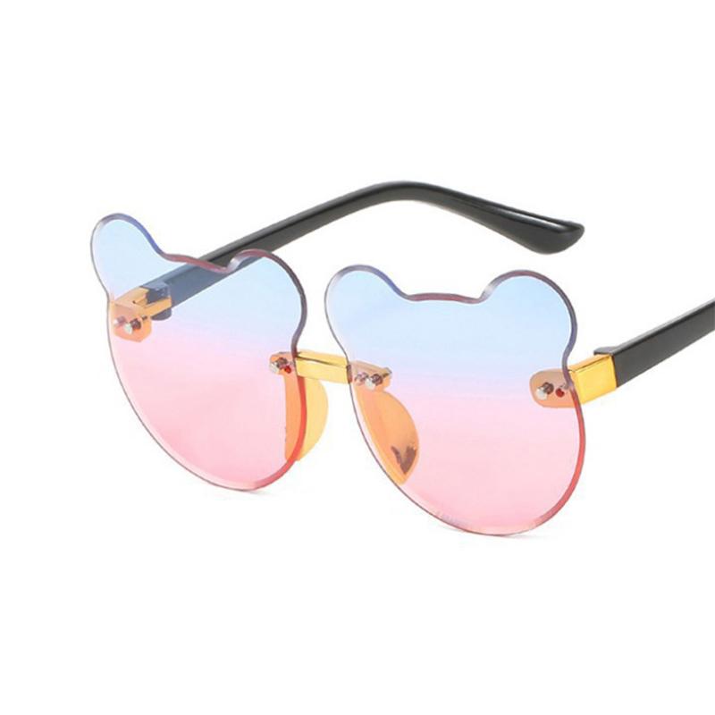 Summer Girl Boys Cute Kids Rimless Sunglasses Animal Cartoon Bear Children Baby Outdoor Sun Eyeglasses Lunette Soleil Enfant
