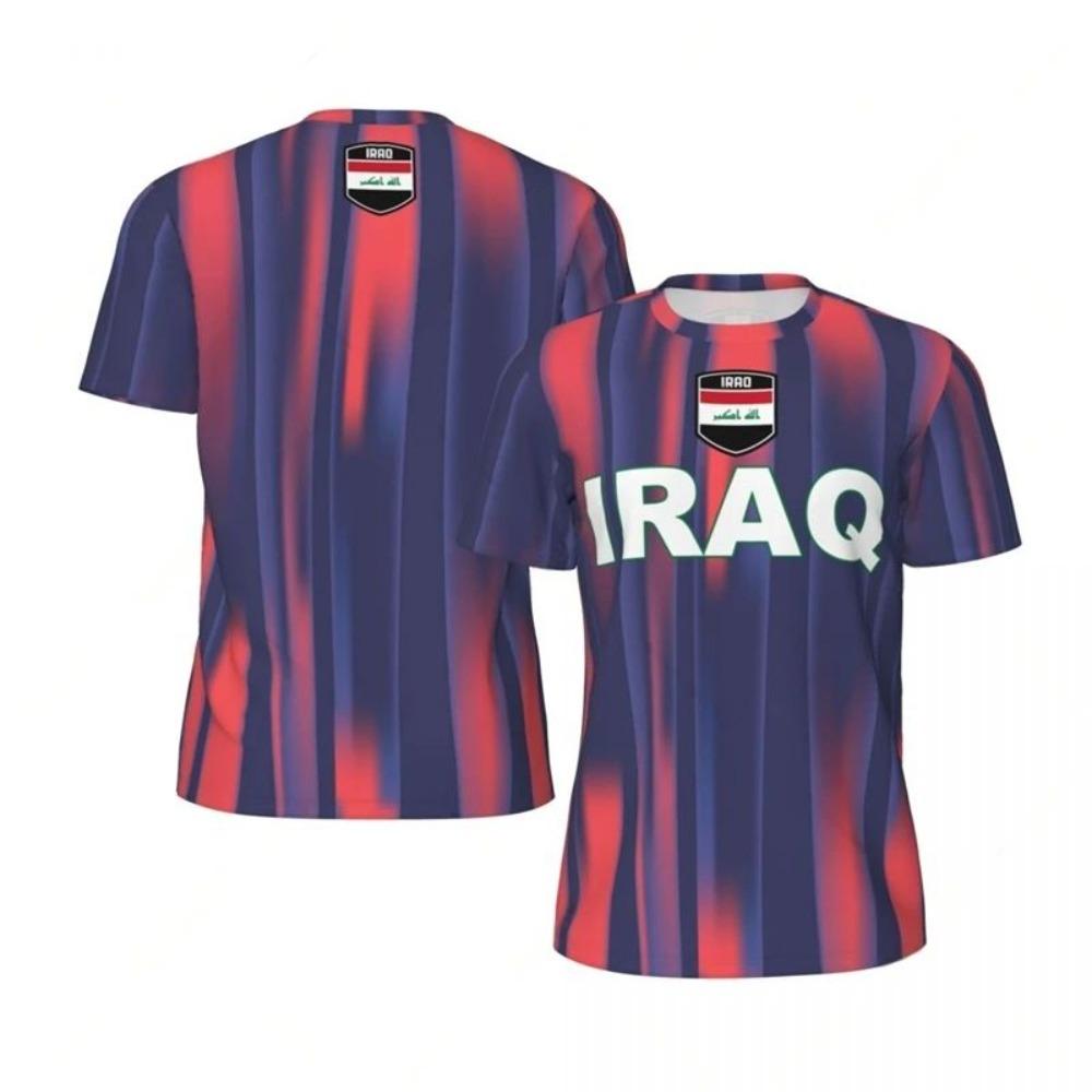 2026 Summer IRAQ Flag 3D Print Sport Quick Dry Breathable Men T-shirt Outdoor Football Jersey Loose Fashion Short Sleeve Top