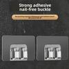 10PCS Wall-mounted Buckle Hook Transparent Kitchen Bathroom Sticky Hook