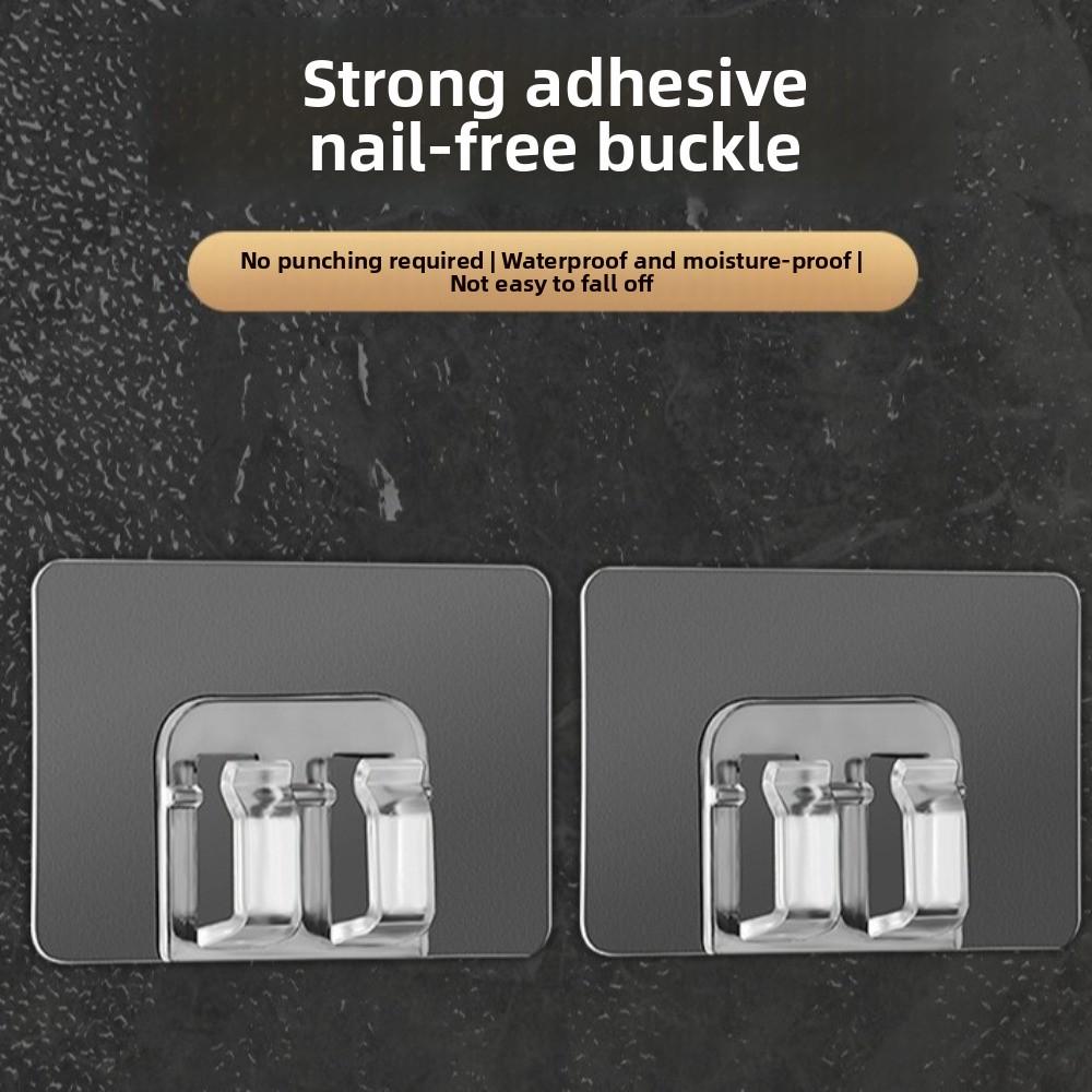 10PCS Wall-mounted Buckle Hook Transparent Kitchen Bathroom Sticky Hook