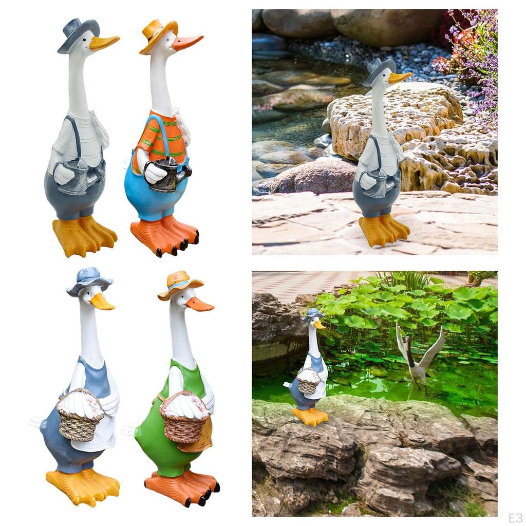 Animal Garden Statue Duck Decor Art Decor, Indoor Outdoor Ornament, Resin