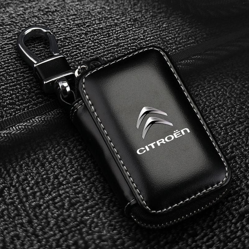 1Pcs Car Keychain Covers Key Holder Genuine Leather Car Key Wallets Bag For Citroen C1 C2 C3 C4 C5 X7 Berlingo Xsara C8 C4L DS3 anw123