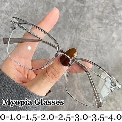 Neutrale Mode Quadratische Halbrahmen Kurzsichtigkeitsbrille Hochauflösende Blaulichtfilterbrille Neue modische Kurzsichtigkeitsbrille