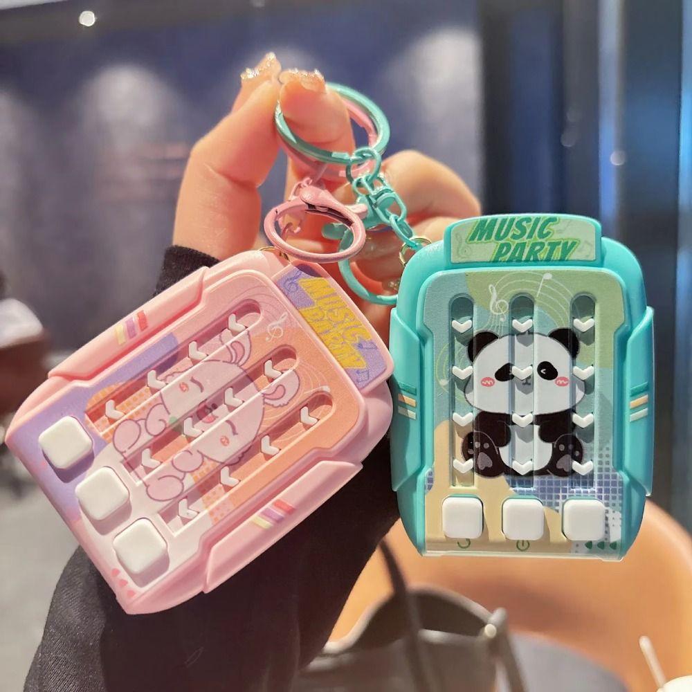 Stress Relief Dancing Machine Keychain Cartoon Fast Push Rhythm Game Machine  Electric