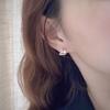 Simple pearl stud earrings new small peach heart elegant ear jewelry sweet niche love hollow earrings women