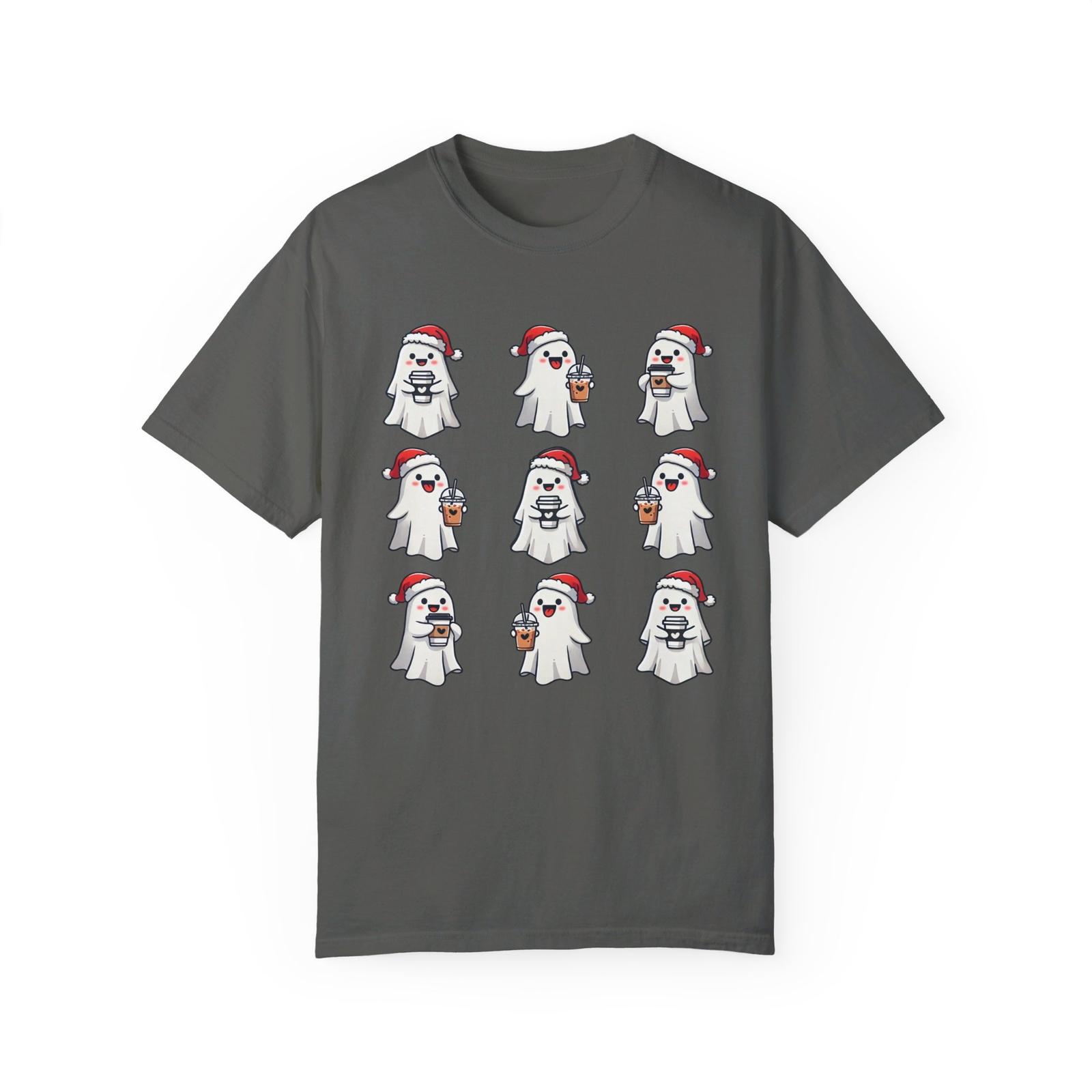 Ghost Christmas Coffee Shirt, Ghost Santa Shirt, Halloween Shirt, Coffee Tee S разноцветный