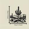 Iron Metal Wall Art Desert Cactus Sculpture, Black Southwest Landscape Decor for Outdoor Patio House, Durable Wrought Iron Hanging Sign