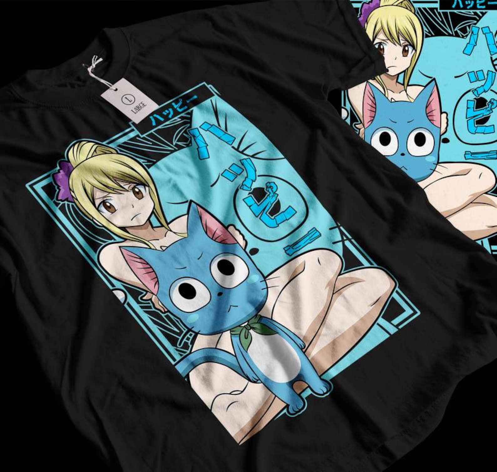 Fairy Tail Natsu Dragneel Shirt, Gray Fullbuster, Gajeel Redfox ,Fairy Tail Guild,Happy, Iron Dragon Slayer, Dragon Slayers, Anime T-Shirt S