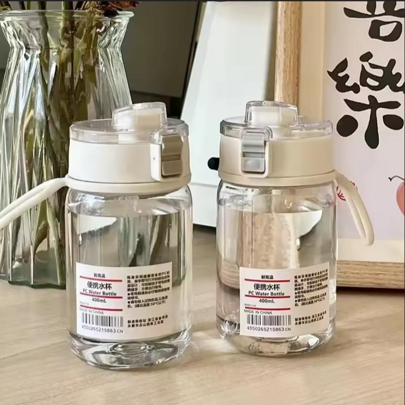 Portable Transparent Kawaii Water Bottle Sports Water Cup Plastic Handy Cup Outdoor Travel Office Essential Water Bottle Cup