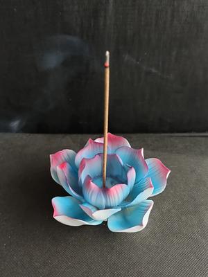 Y Weißer Lotus Räuchergefäß Keramik Handgefertigt Stäbchenhalter Sandelholz Räucherstäbchen Basis Buddhistischer Bedarf Heimdekoration