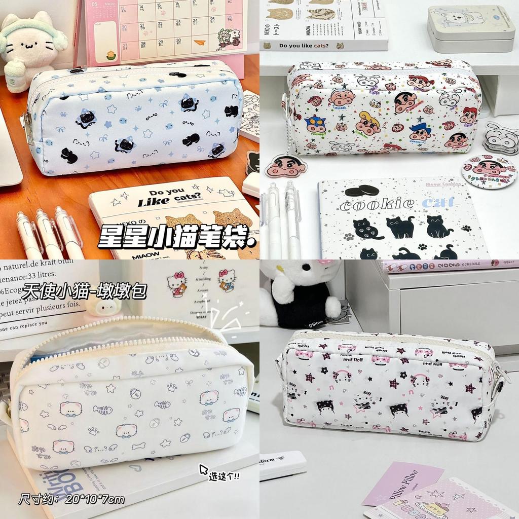 Hellokitty Canvas Pencil Case With Large Capacity For School And Office Use