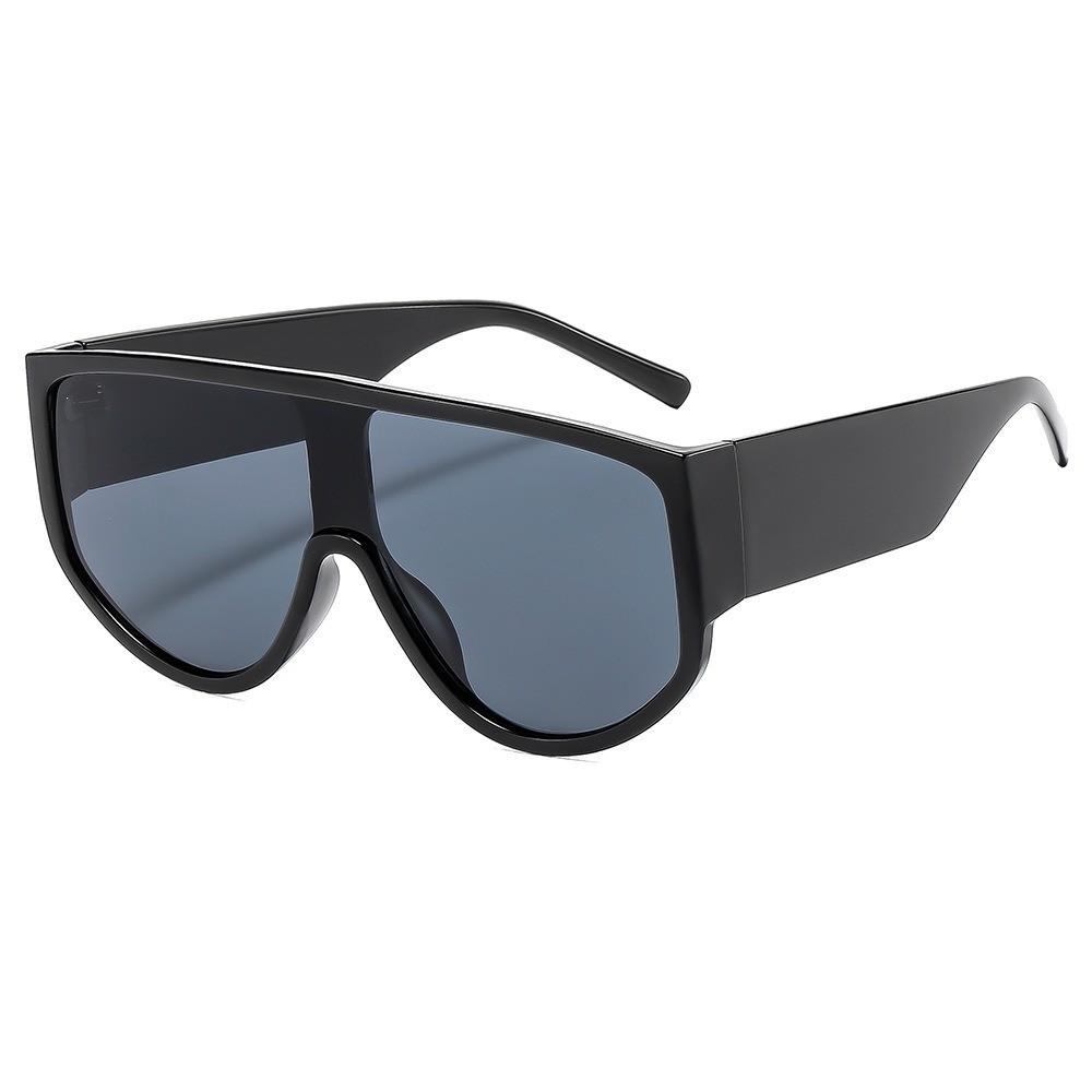 Polarized Large Frame Sunglasses With Pc Material For Fashionable Summer Outdoor Sun Protection Black GreyLens