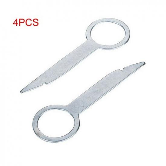 Car Radio Removal Tools 8cm P Release Tool Keys Silver Stereo Auto New