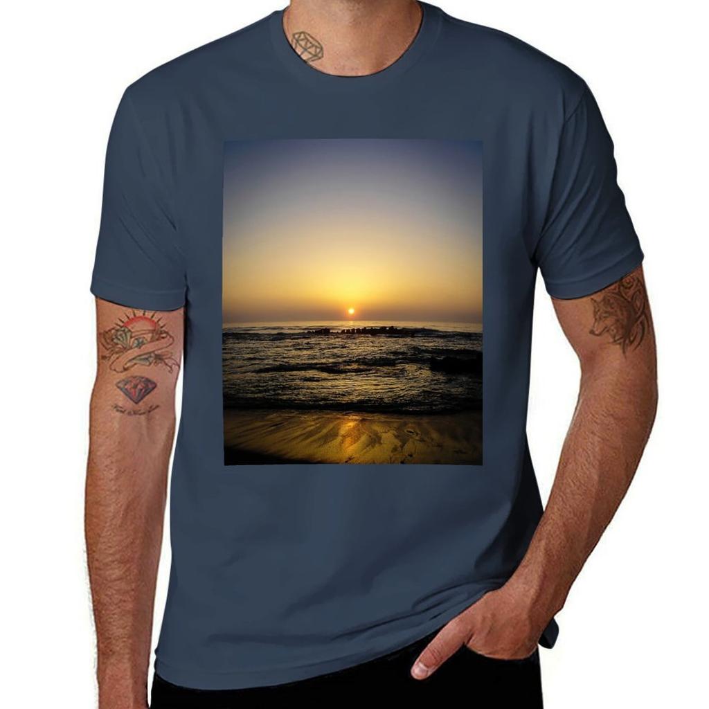 Sunset Rocks Tshirt Daily Casual Short Sleeve Tee Shirt