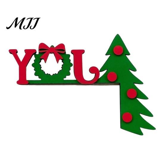 Decorazione Murale Natalizia da Interno, Segno Angolare in Legno per Porta di Natale, Ornamento Festivo a L da Appendere, Regalo per Festa in Casa, Babbo Natale Renna Pan di Zenzero