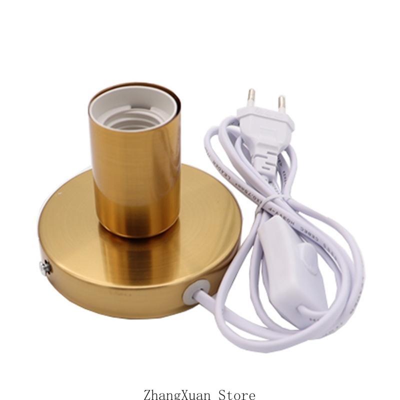 E27 Lamp Socket With 1.8m Cable And Push Button Switches Metal Table Lamp Holder For Home Office Lighting Fixtures 3XUF