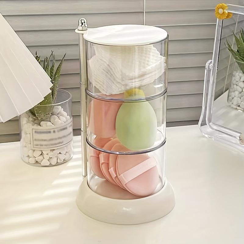 "Elegant Keeper" Princess-Themed Multi-Layer Rotating Jewelry Organizer - Transparent, Anti-Oxidation Storage For Hair Accessories